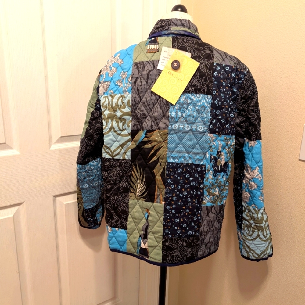 QVC Blue quilted reversible Women's Jacket - Picture 4 of 7